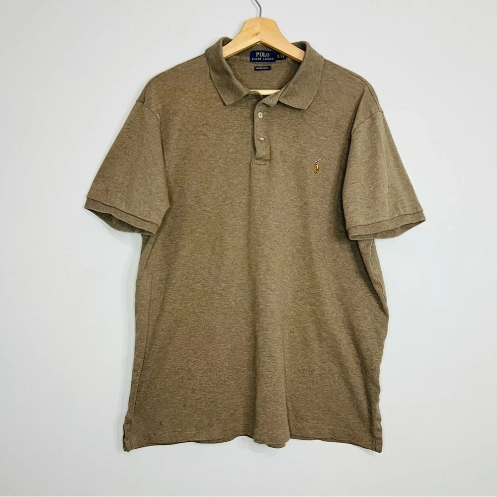 Ralph Lauren Brown Custon Slim Polo Shirt XL